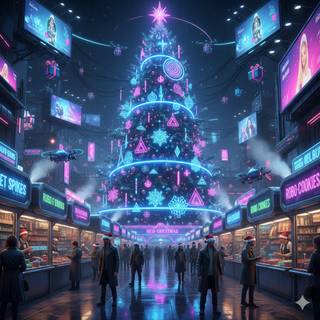 Cyberpunk Christmas Market