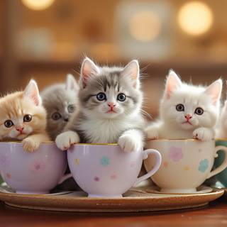 Kittens In Teacups
