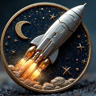 Coin With A Rocket