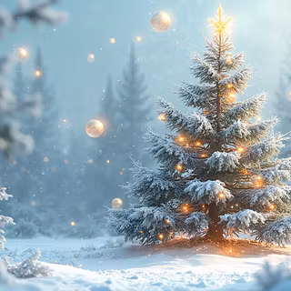 Christmas Tree In The Forest