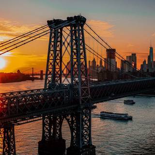 Podului Williamsburg la apus