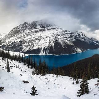 Winter Panorama Over The Blue Lake