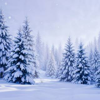 Snow Covered Mountain Forest