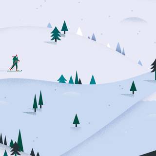 Skier In The Winter Wilderness