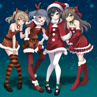 Anime girs at Christmas