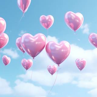 Pink Hearts In The Sky