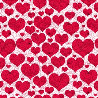 Retro Red Hearts Background