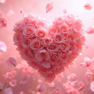 Heart Made Of Pink Roses