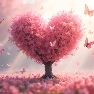 Pink Tree Heart