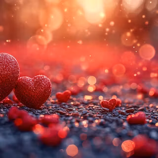 Red Glitter Hearts