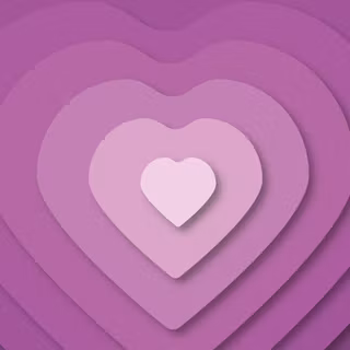 Violet 3D Heart