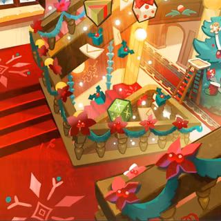 Festive, vibrant Christmas mansion