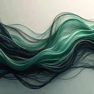 Green & Black Fluid Lines Background