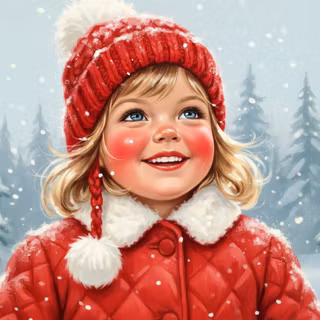 Joyful Blonde Girl With Rosy Cheeks