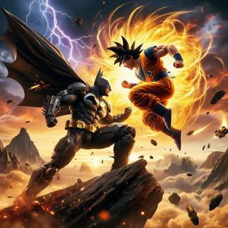 HD WALLPAPER BATMAN VS GOKU 