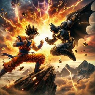HD WALLPAPER BATMAN VS GOKU 