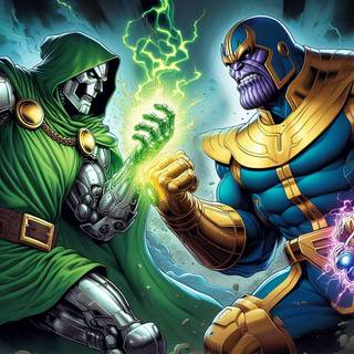 HD  WALLPAPER DR DOOM and THANOS  
