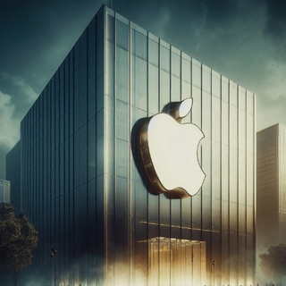 building with an apple sign