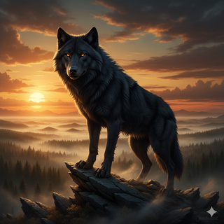 Giant Size Black Wolf