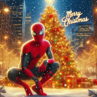 HD WALLPAPER SPIDER MAN WISHING MERRY CHRISTAMS