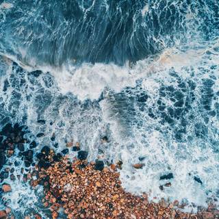 Ocean Waves Crashing on the Coast