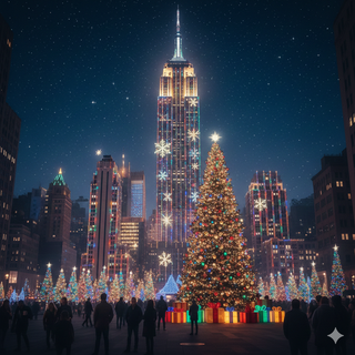 Christmas Lights on Empire State Building