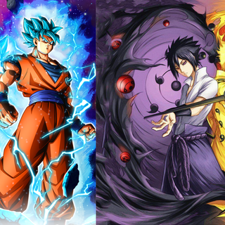 goku and Vegeta vs Sasuke and naruto