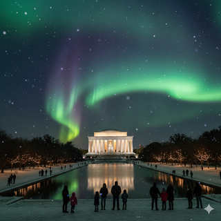 Lincoln Memorial on Christmas Night
