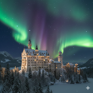 Neuschwanstein Castle on Christmas Night