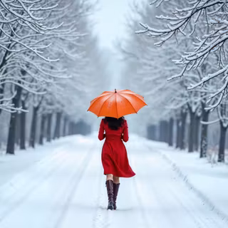 A Quiet Winter Walk Along The Snowy Road