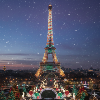 Christmas Lights on Eiffel Tower