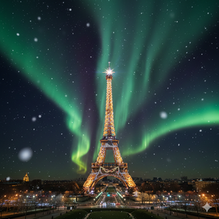 Eiffel Tower on Christmas Night