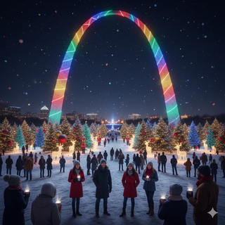 Christmas Lights on St. Louis Gateway Arch