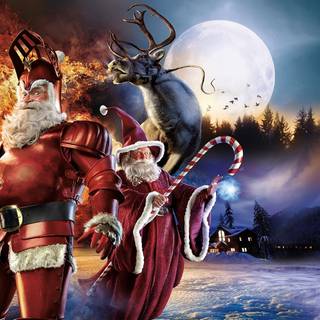 Quixote and Merlin at Cjristmas