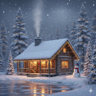 Christmas at a Cozy Lakeside Cabin