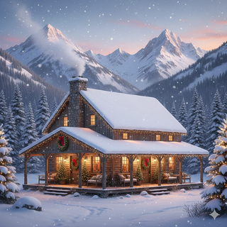 Christmas at a Cozy Farmhouse in the Mountains