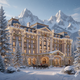 Christmas at Luxurious Hotel in the Mountains