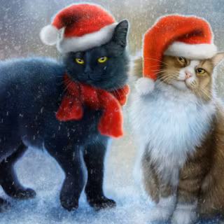 Cats Wearing Santa Hats