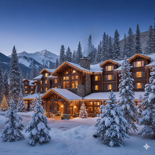Christmas at a Rustic Hotel in the Mountains