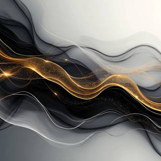 Black Wave With Golden Veins