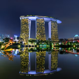 Marina Bay Sands Reflection At Dragonfly Lake
