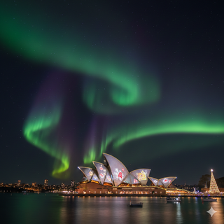 Sydney Opera House on Christmas Night