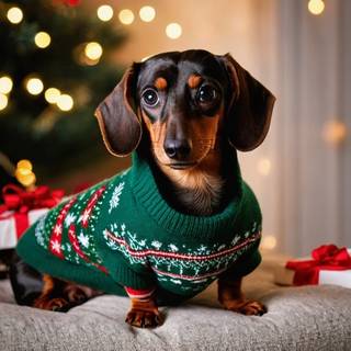 Christmas Dachshund 