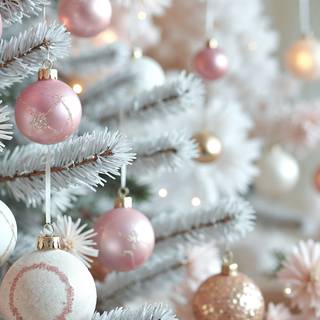 Pink & White Christmas Balls