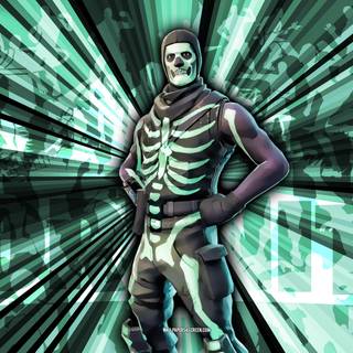 Green Glow Skull Trooper Fortnite