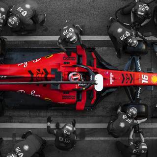 Formula One Racing Car Pit Stop