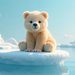 Polar Bear Cub On Ice Floe