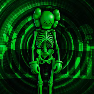 Green KAWS Skeleton Fortnite