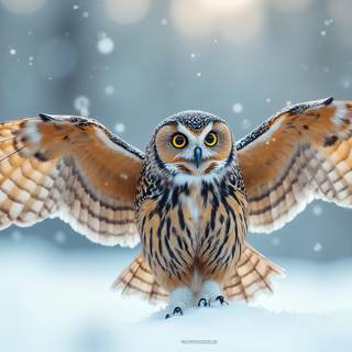 Owl With Its Wings Spread