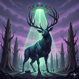 Deer transforms Giant from a UFO growth ray